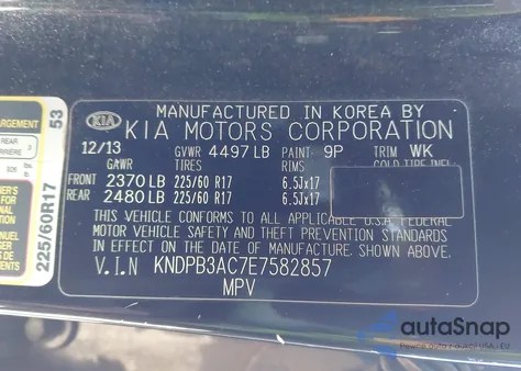 2014 Kia Sportage Lx from USA, damaged, VIN KNDPB3AC7E7582857